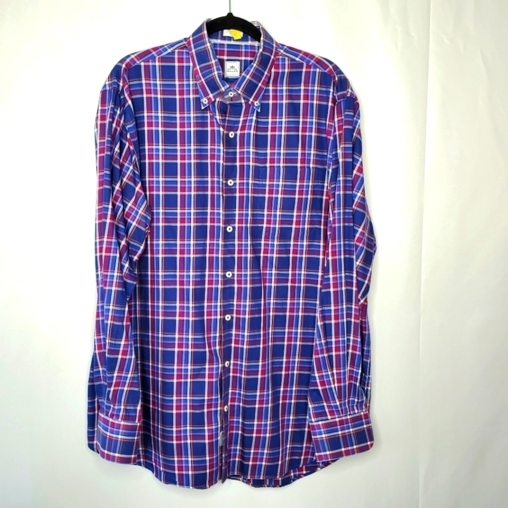 Peter Millar Cotton Button Down Shirt Size XL Plaid Long‎ Sleeve Casual - Picture 14 of 14